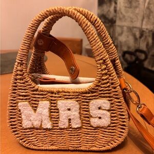 Stylish Tan Woven Handbag